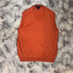Brooks Brothers Orange V-Neck Sweater Vest